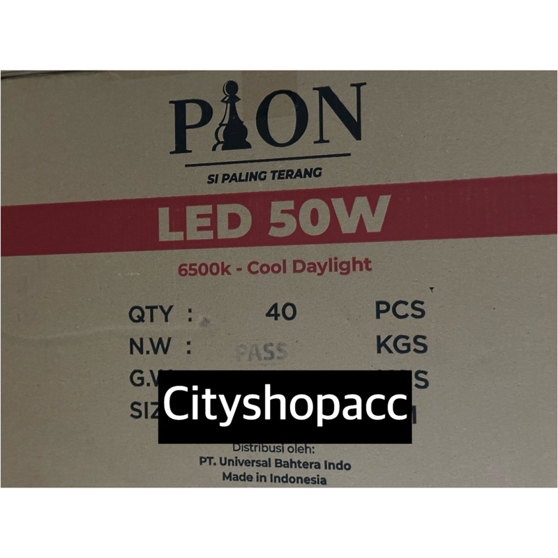 Bohlam LED 50 watt cahaya putih fitting E27, isi 40 pcs per karton