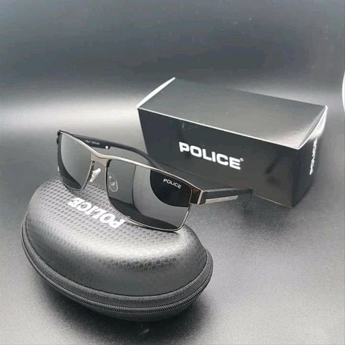 kacamata pria POLICE polarized+UV 400 kacamata gaya black red
