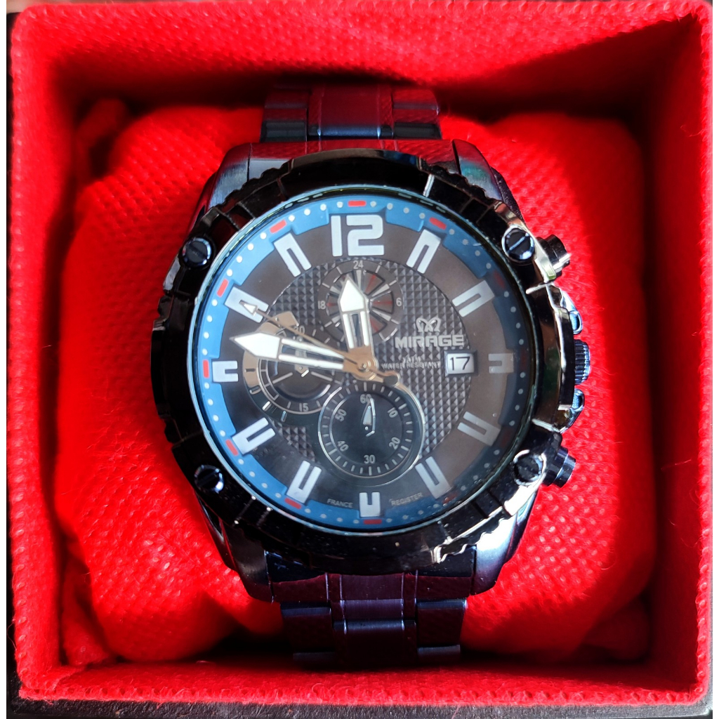 Jam Tangan Mirage Originial-Jam Tangan Pria Chrono Blue Elegan