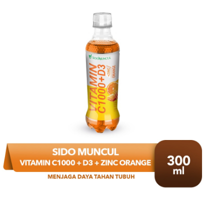 

Sido Muncul Vitamin C1000 + D3 + Zinc Orange 300ml - Daya Tahan Tubuh