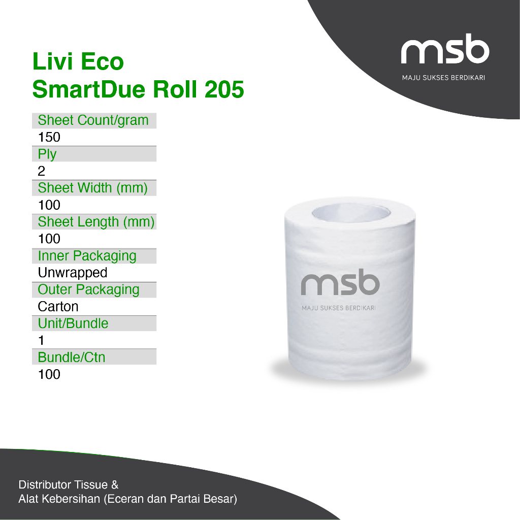 Tissue Livi SmartDue Toilet Roll - ( 1 Dus 100 roll )