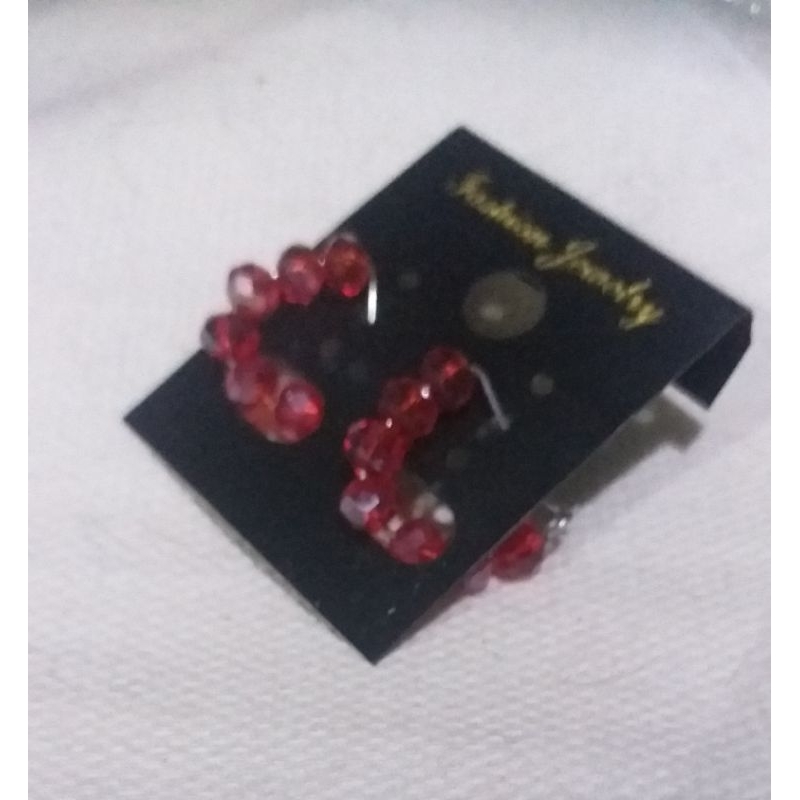 anting kristal besi putih anti karat anti luntur anting anak anak besi putih