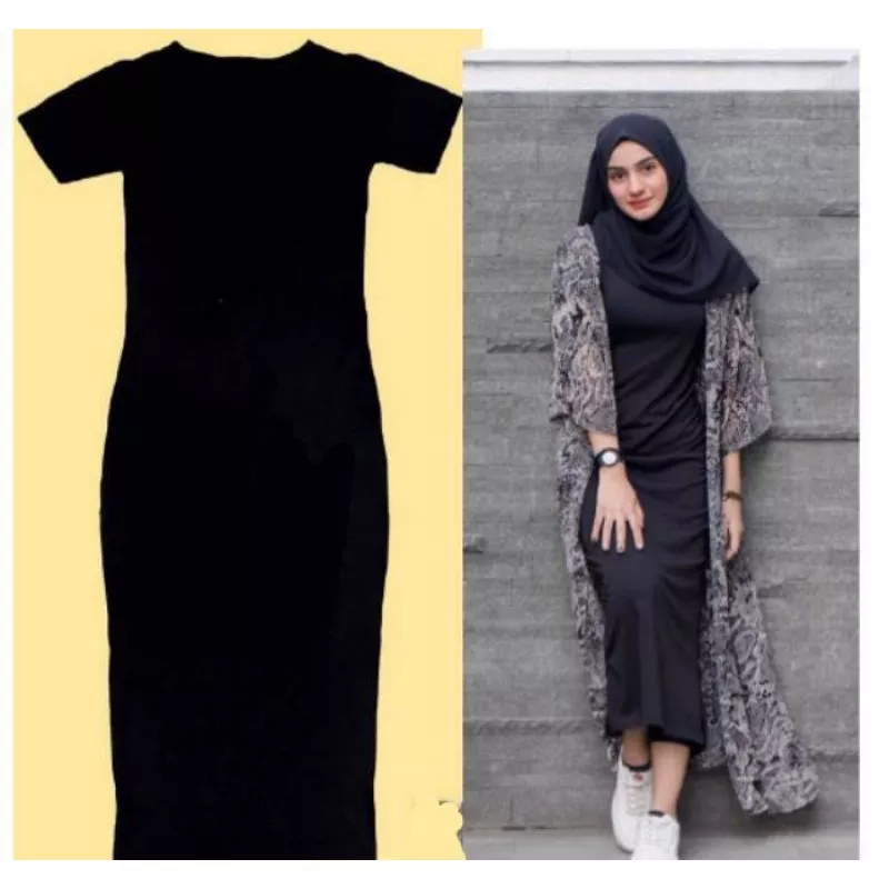ELSA DRESS MAXI PLAIN LONGDRESS CEWEK PANJANG