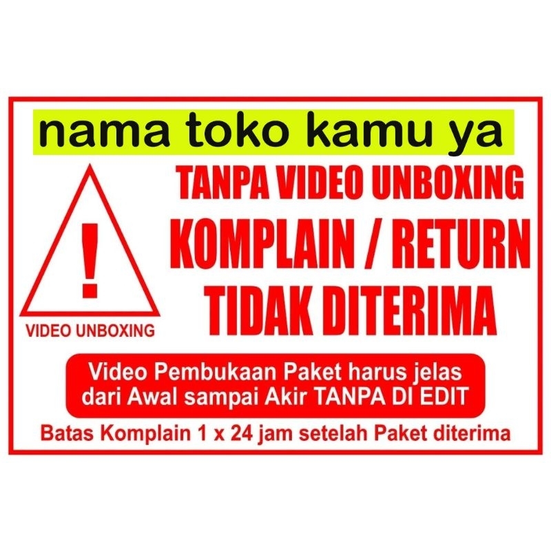 

50 pcs stiker pragile free edit nama toko kamu