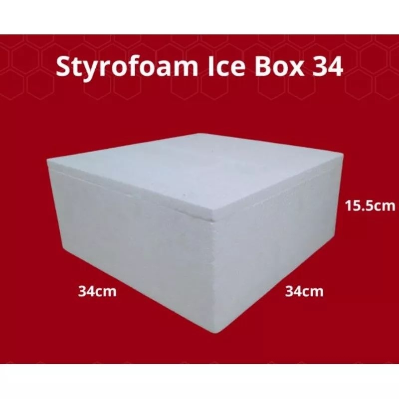Box styrofoam ice||box styrofoam 34x34x15,5cm
