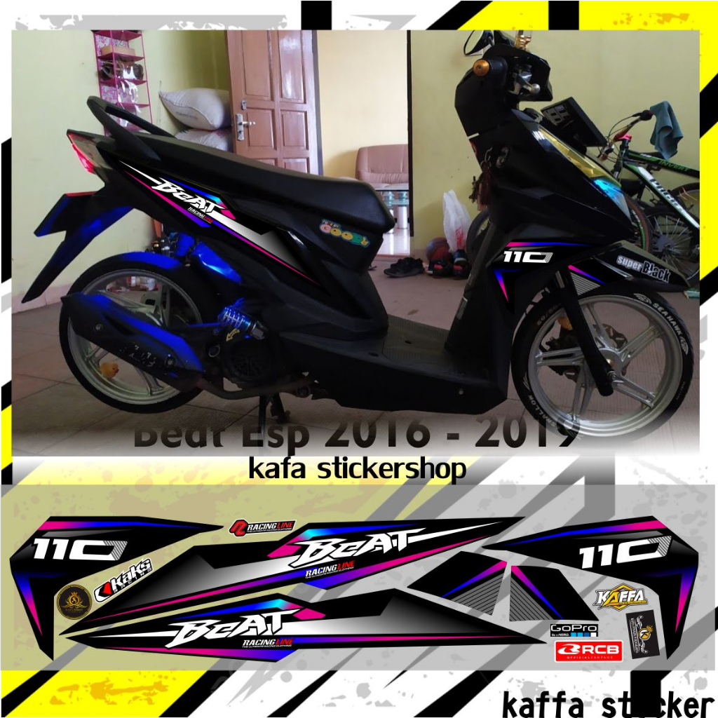 Stiker Beat Esp Beat Street Striping Variasi Beat Fi New List Polet Rainbow