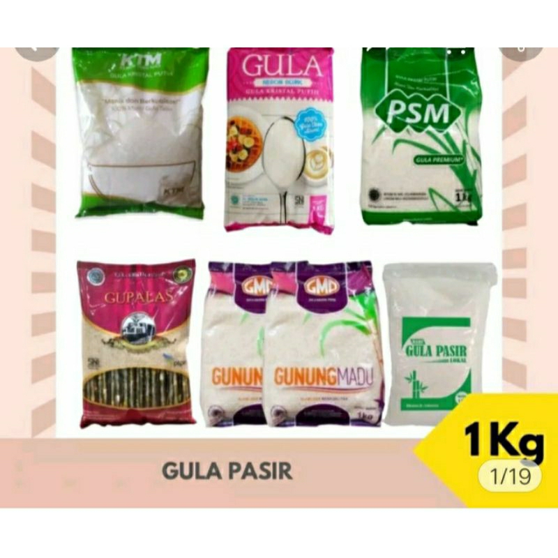 

Gula kemasan merk random 1 kg