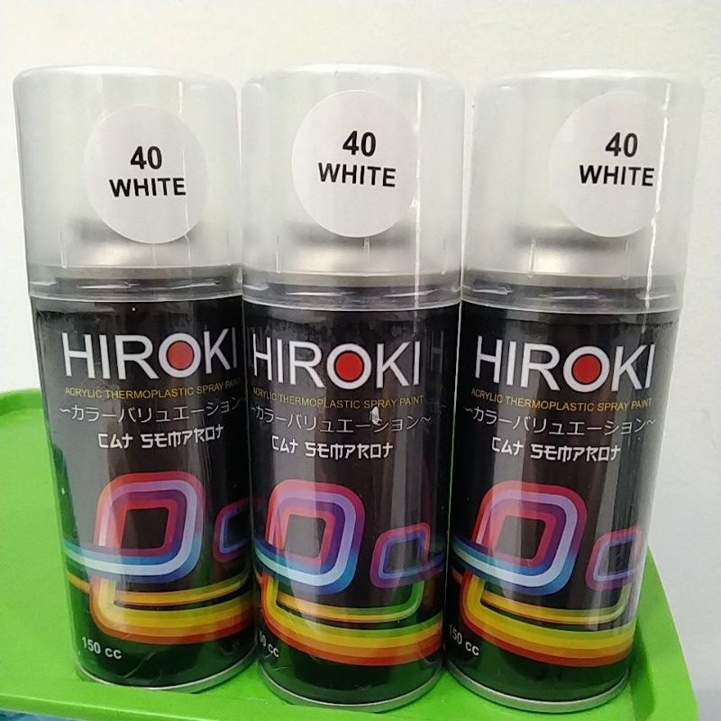 pilok pilox cat semprot hiroki 150cc white 40 150cc putih glossy putih susu 150cc