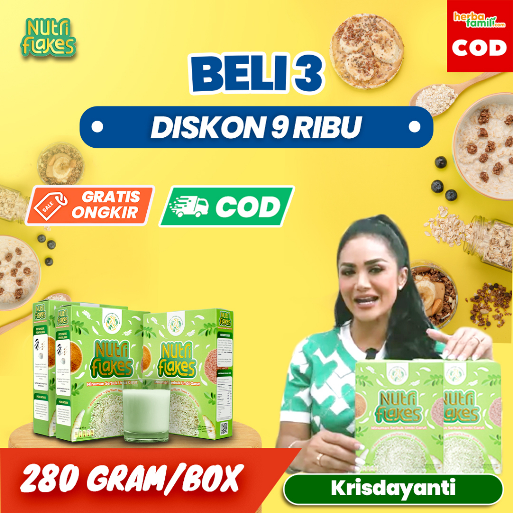 

NUTRIFLAKES 100% ORIGINAL OFFICIAL | Sereal Umbi Garut Asam Lambung Bisa Untuk Diet NUTRIFLAKES