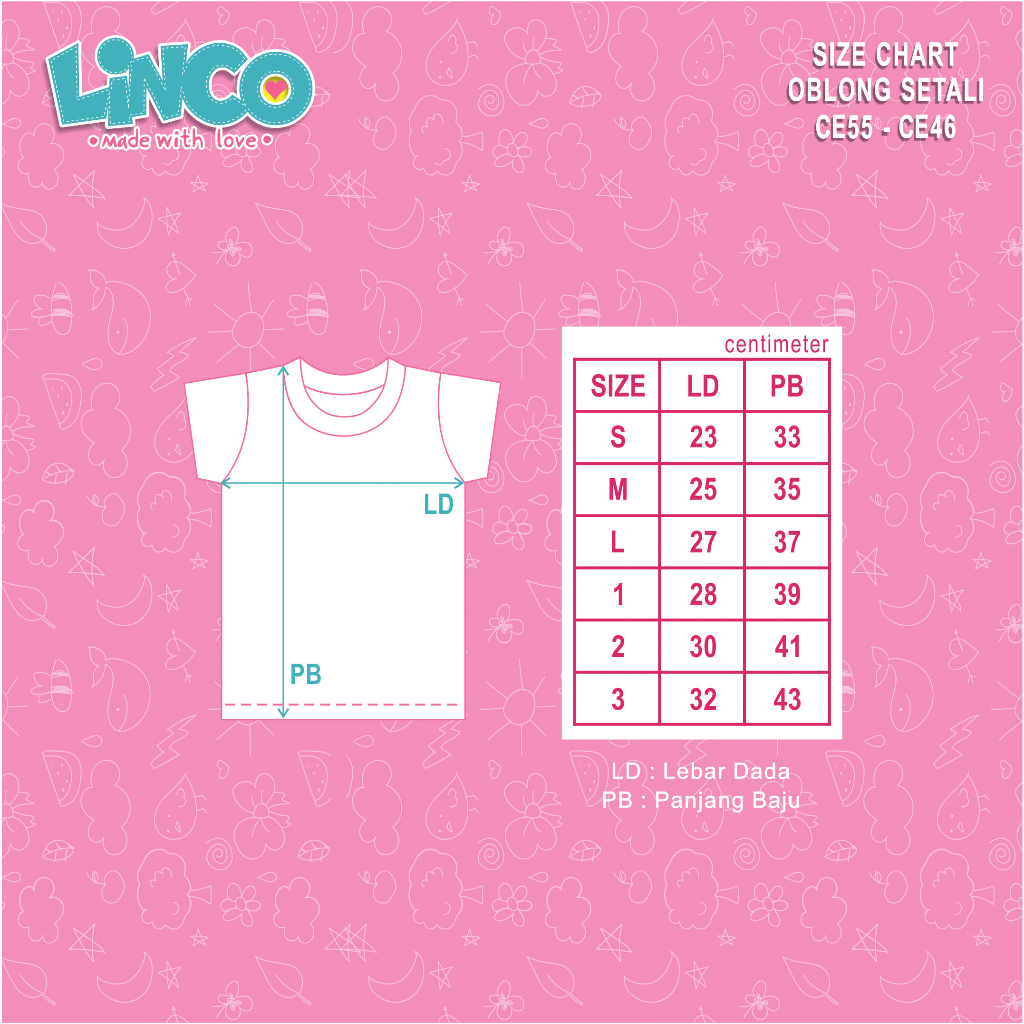 LINCO Oblong Stali Cewek / Kaos Anak 1-3 tahun CE46