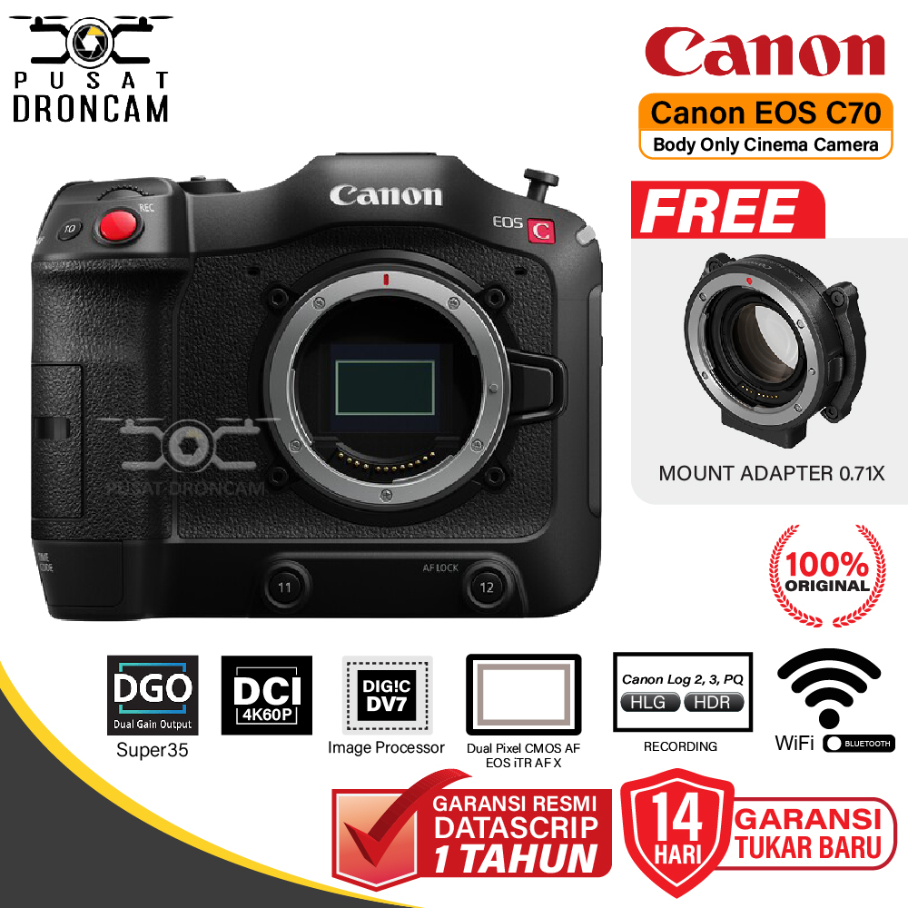 Canon EOS C70 Body Only Cinema Camera Canon C 70 Resmi Original