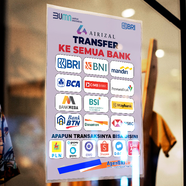 POSTER / STIKER BRI TRANSFER UANG SEMUA BANK