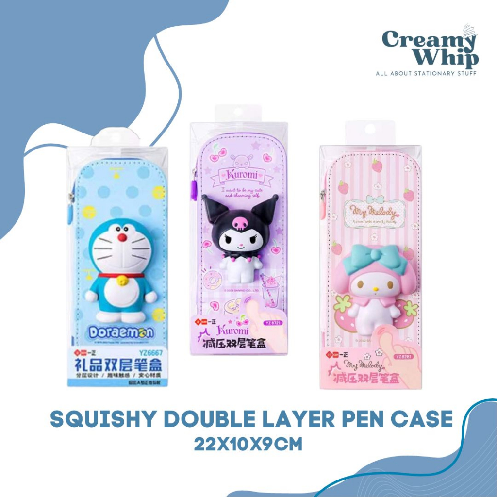 

Squishy Double Layer Pen Case Kotak Pensil Squishy karakter lucu kotak pensil dua tingkat kotak pensil anak