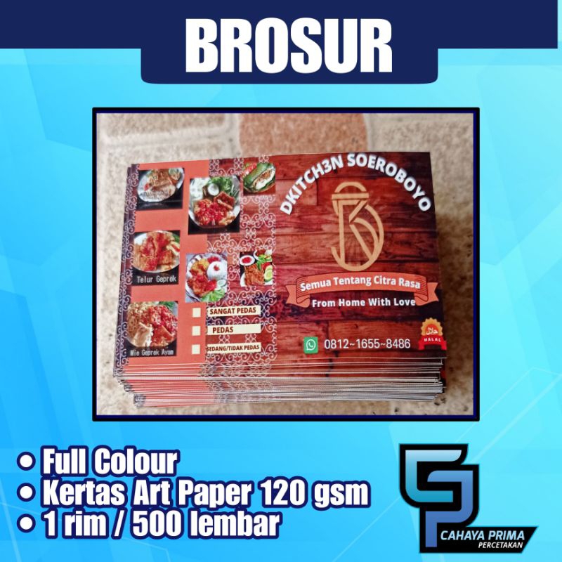 

Brosur 1 rim / 500 lembar kertas Art paper 120 gsm full colour