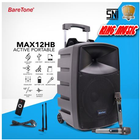 Speaker Portable Baretone MAX12HB MAX 12HB MAX 12 HB Original 12 inch