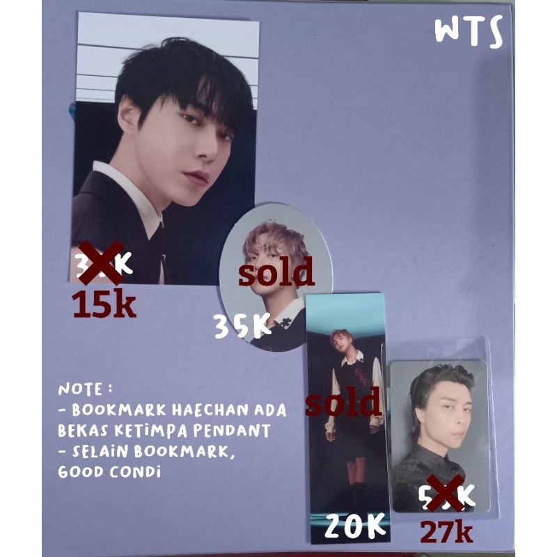 Photocard Johnny NCT 127 Favorite, Postcard Doyoung Favorite, Pendant Bookmark Haechan Favorite