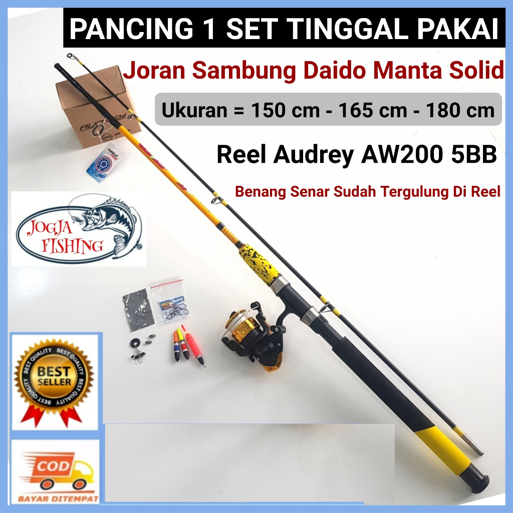 1 Set Pancing Tinggal Pakai Joran Sambung DAIDO MANTA POWER SOLID 150 - 165 - 180 CM
