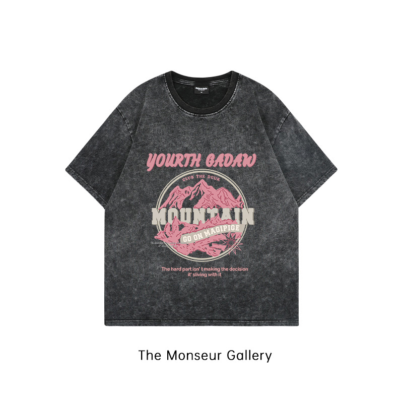 The Monseur Gallery T-shirt Washed Oversize MOUNTAIN | Kaos Wanita Hitam A0971