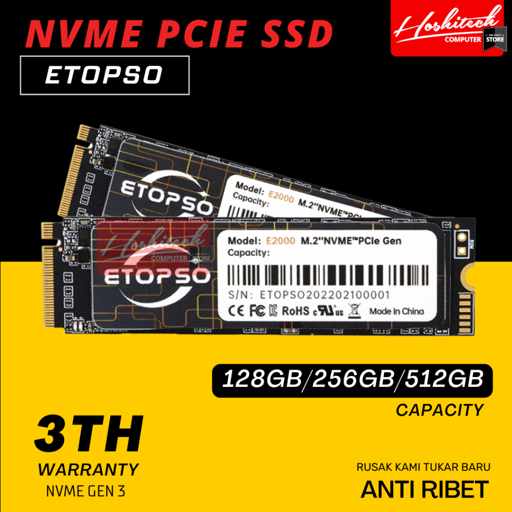 SSD NVME 512GB 256GB 128GB ETOPSO PCIE