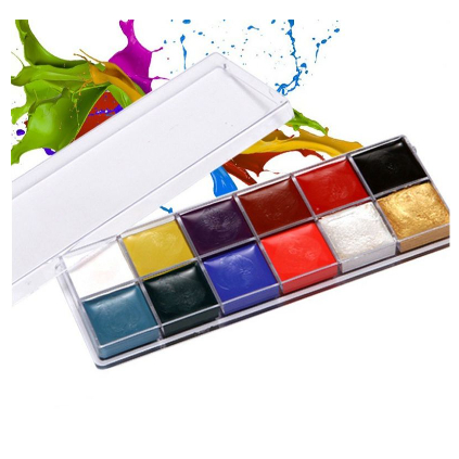 12 Warna Body Face Painting Cat Wajah Palette Wajah