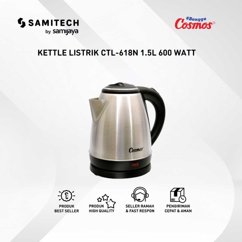 KETTLE LISTRIK - TEKO LISTRIK COSMOS CTL-618 / CTL 618 1.2 LITER BERGARANSI