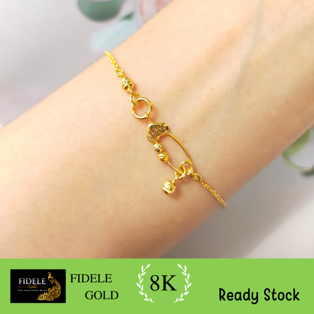 Gelang tangan peniti emas asli 375