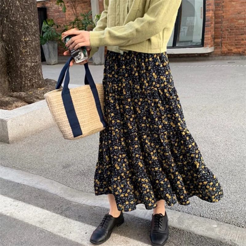 rok plisket bahan sifon