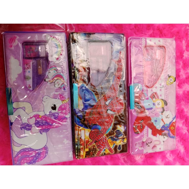 

kotak pensil magnet 2 susun set + pensil. rautan