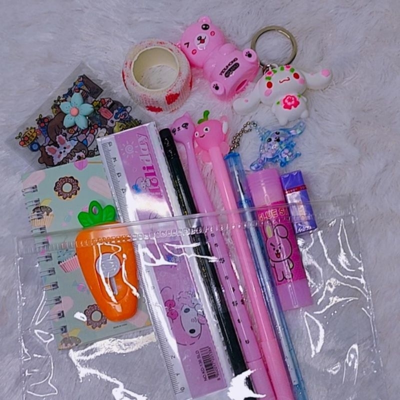 

Pouch Set alat tulis / Alat tulis set / Alat tulis lengkap / Pulpen lucu / Buku ring lucu