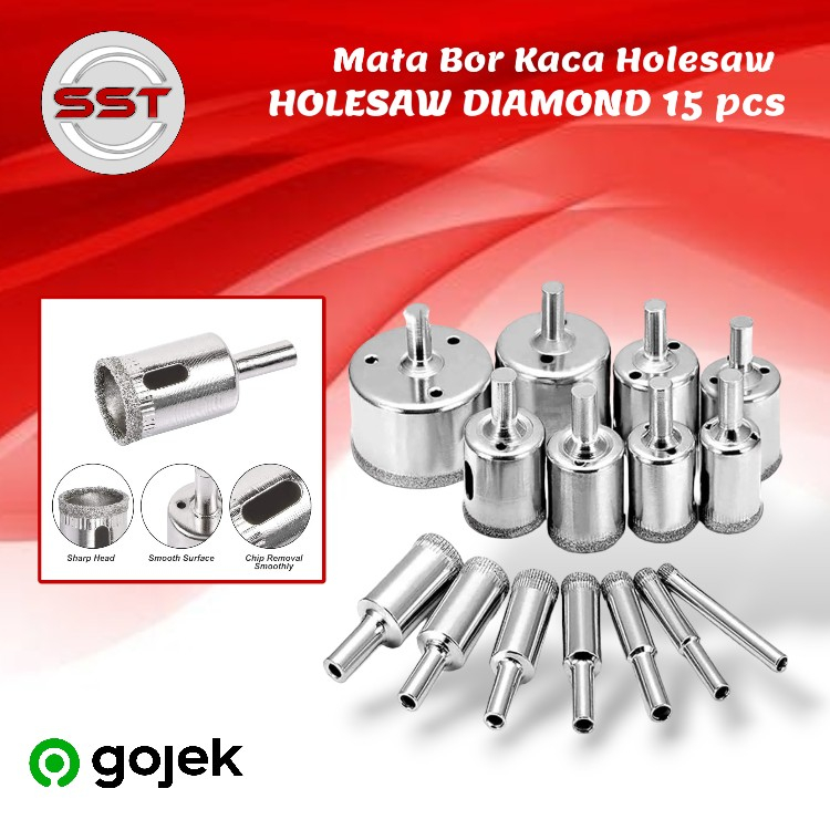 Set Mata Bor Kaca Holesaw Holesaw Diamond set Mata bor kramik granit