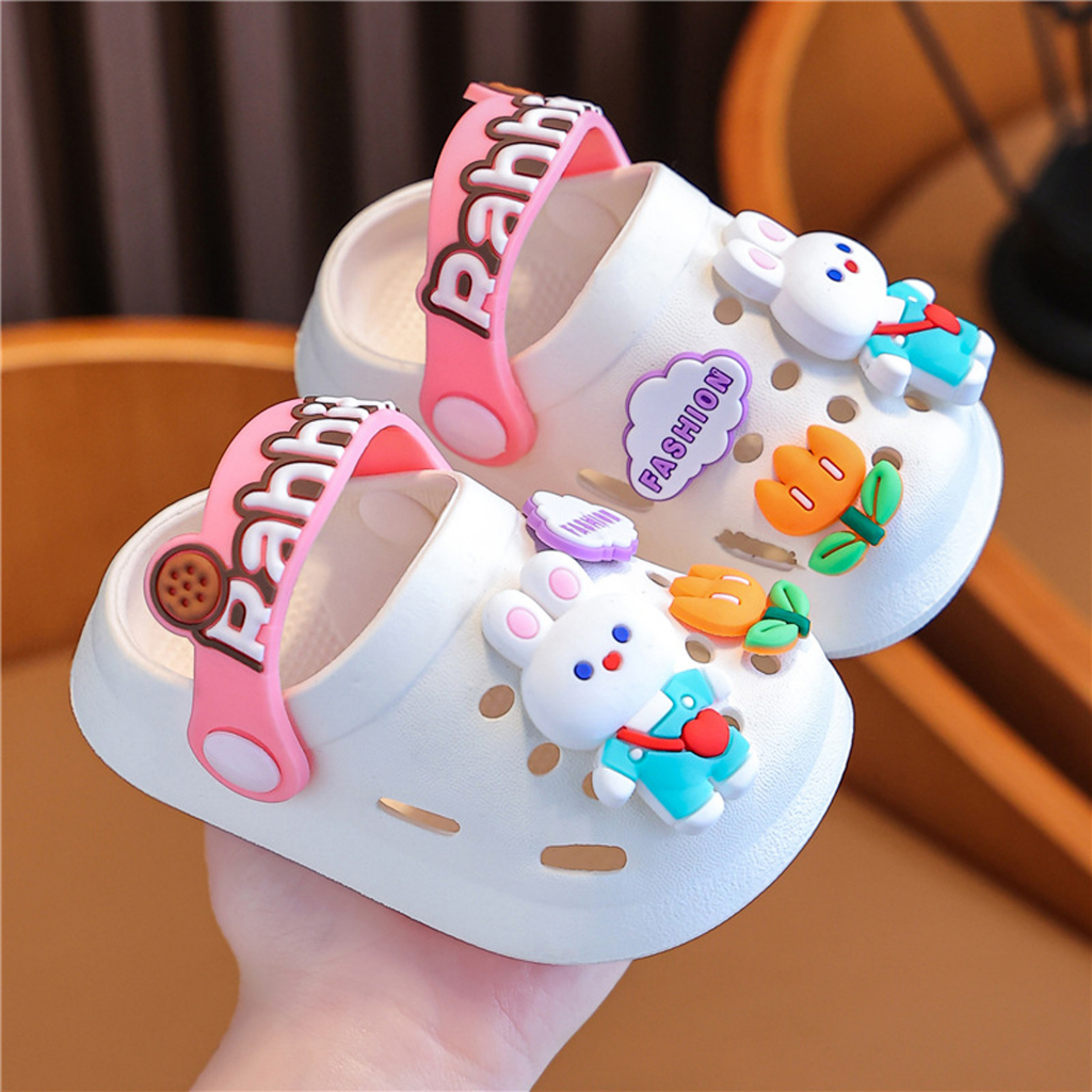 	 PROMO 3.3 PUNCAK Okaybaby B342 Sandal Slop Import Rabbit Anak Perempuan Kekinian Casual	