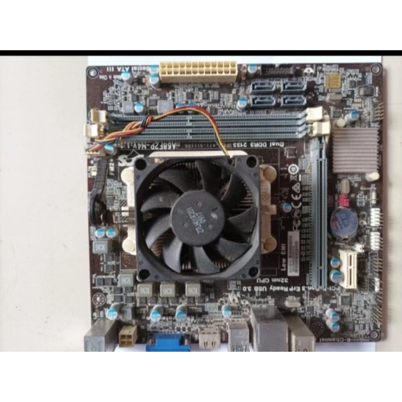 MOTHERBOARD ECS A68F2P-M4 1.1 SOCKET FM2+ + PROCESSOR AMD A4 6300 + HSF