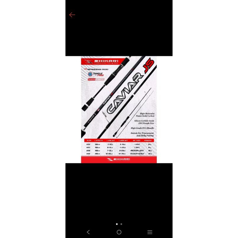 joran carbon solid shikari caviar Japan style 180 cm kekuatan 8-17.10-20LBS