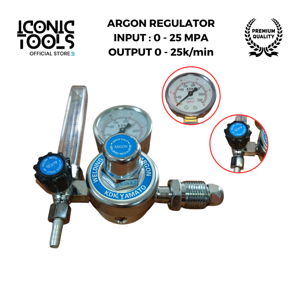 KDK Regulator Las Argon Las TIG MIG Pengukur Tekanan Gas Las Argon Welding Regulator