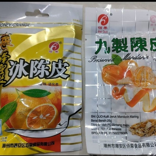 

Manisan Kulit Jeruk Mandarin BPOM/ Honey Orange/ORI/ Ji Bao preserved 25gram