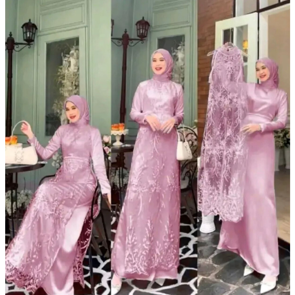GAMIS BRUKAT TERBARU 2023  KEBAYA PESTA MEWAH ELEGAN MODERN  BAJU KEBAYA MODERN WANITA 2023  GAMIS 2