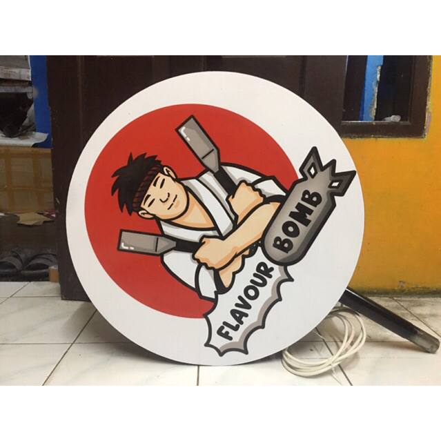 NEON BOX BULAT 2 SISI | NEON BOX CUSTOM DESAIN | PLANG TOKO USAHA NEON BOX AWET | NEON BOKS BULAT NY