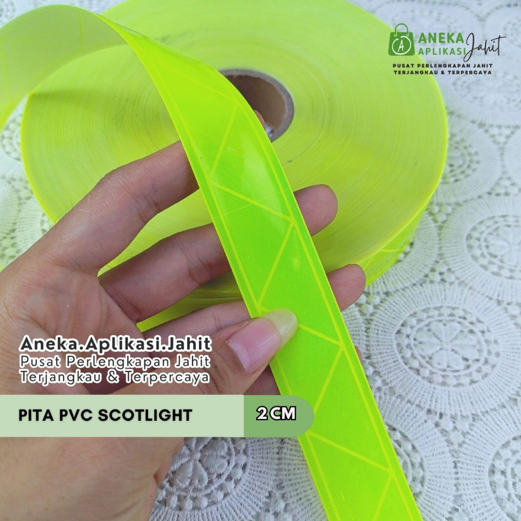 1 GULUNG PITA PVC SCOTCHLITE / SKOTLET / SCOTCLIGHT REFLEKTIF MOTIF HOLOGRAM ISI +/- 48 METER