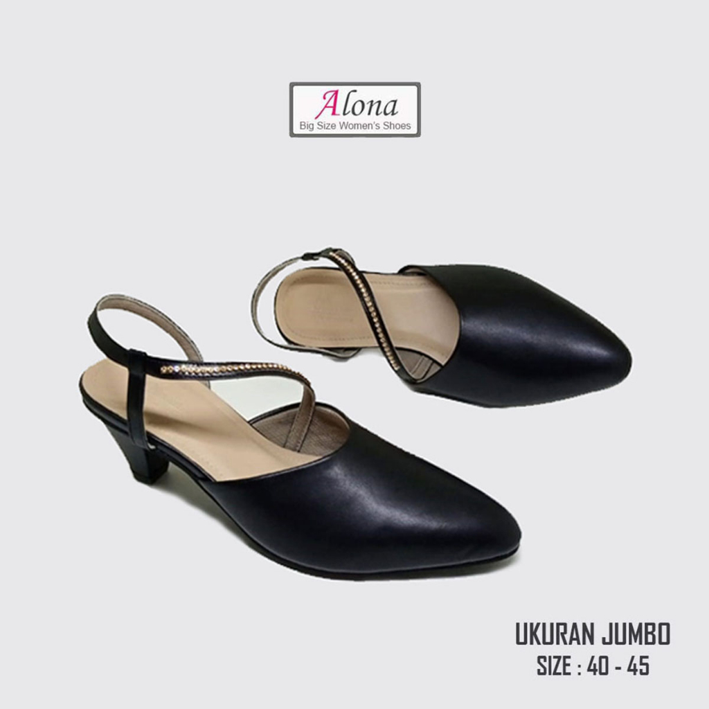 Heels mules shoes ukuran jumbo 41 42 43 44 45 / Sepatu bustong pesta wanita