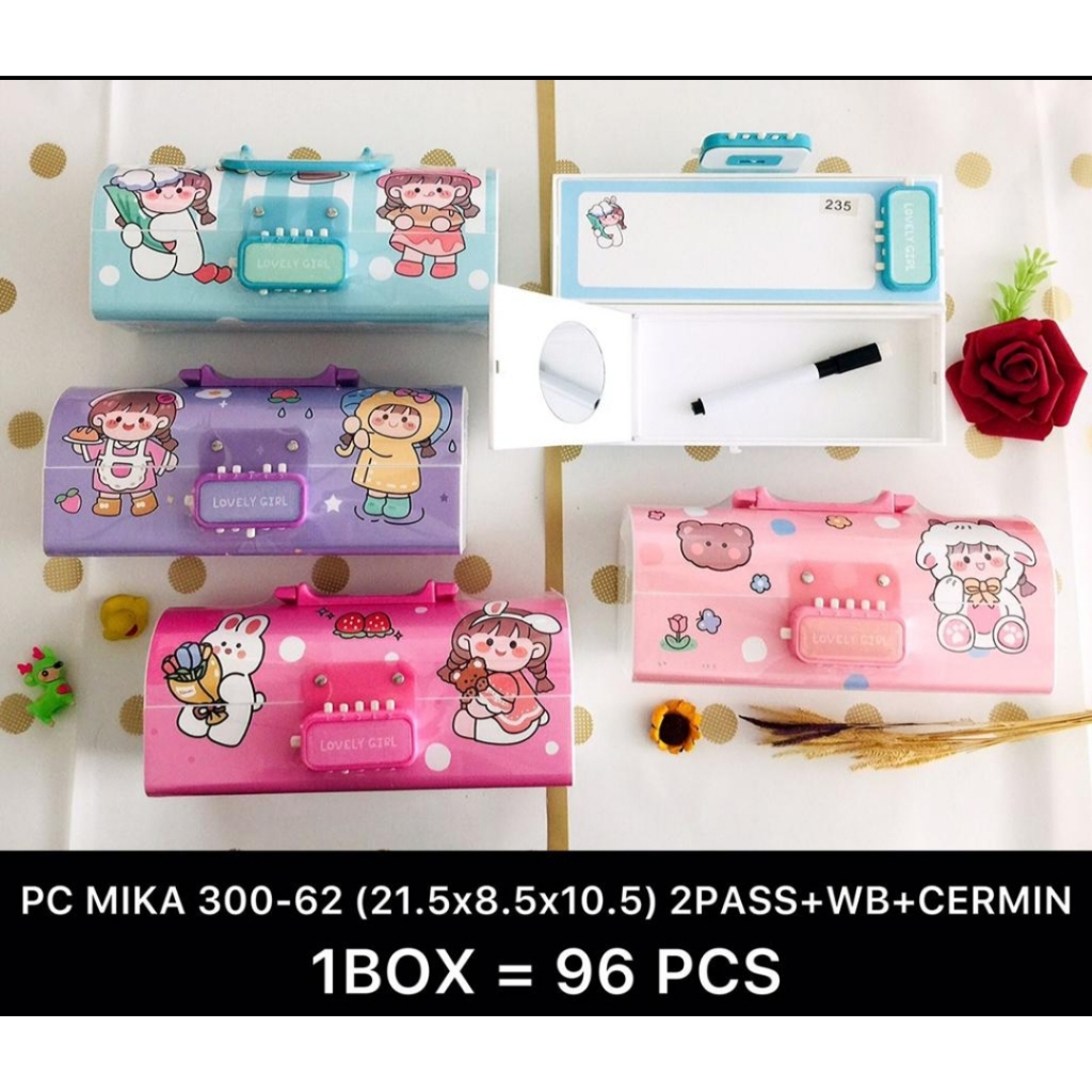 

tempat pensil kode momo / my melody kuromi plastik mika 300 - 62 dual kode