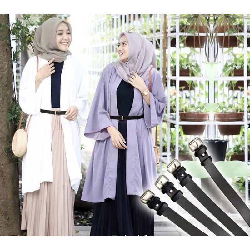 Gesper Wanita Fashion Ikat Pinggang Mini Polos Hitam Seragam Sekolah SMP SMA Kerja Kantoran Sabuk Wa