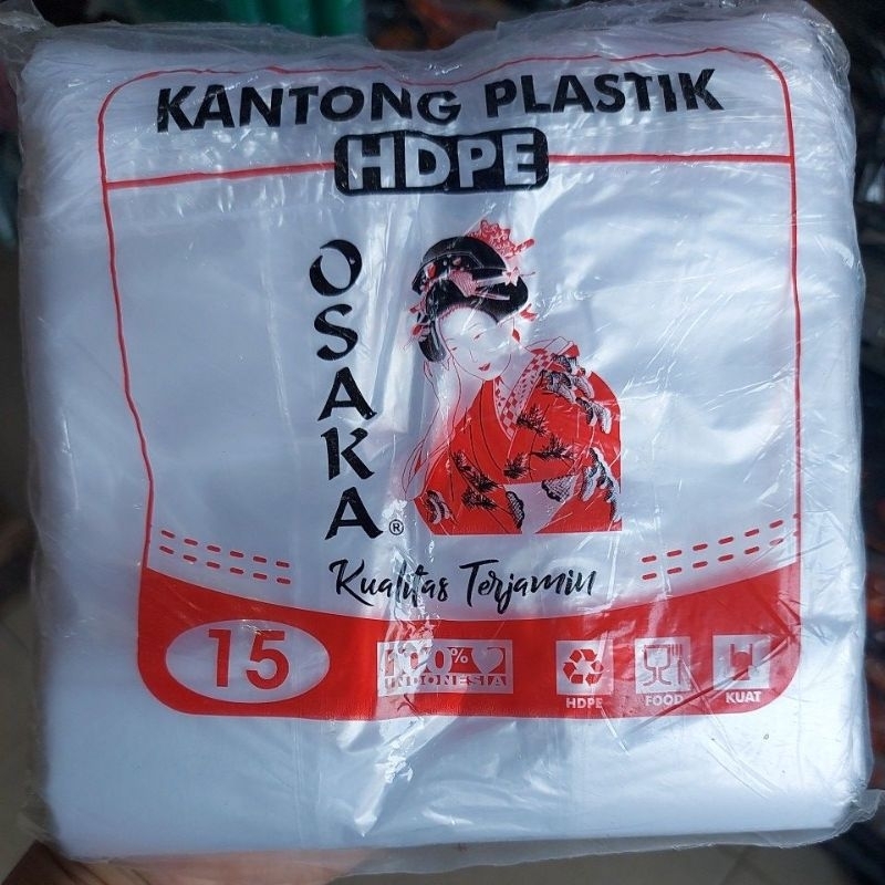 Plastik kantong Hd bening uk 15