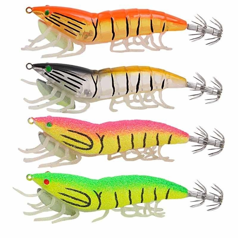 Umpan Pancing Cumi Bentuk Udang Udangan Kaki Azhuri 3.0 Glow - Umpan Cumi Squid Jig Azhuri Udang Kak