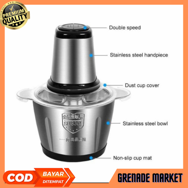 Blender Daging Stainless 2 Liter Blender Mitochiba Blender Miyako 3 in 1 Blender Awet Blender Kapsul Blender Philips Promo 1 Set Lengkap Chopper Blender Daging  Penggiling Chopper Stainless anti Karat