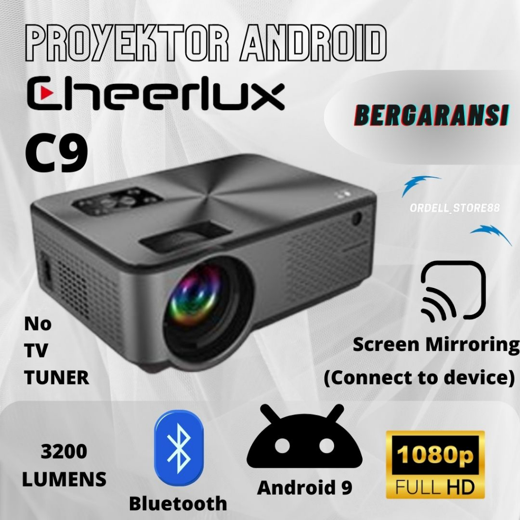PROYEKTOR CHEERLUX C9 Android WiFi LED Mini Projector
