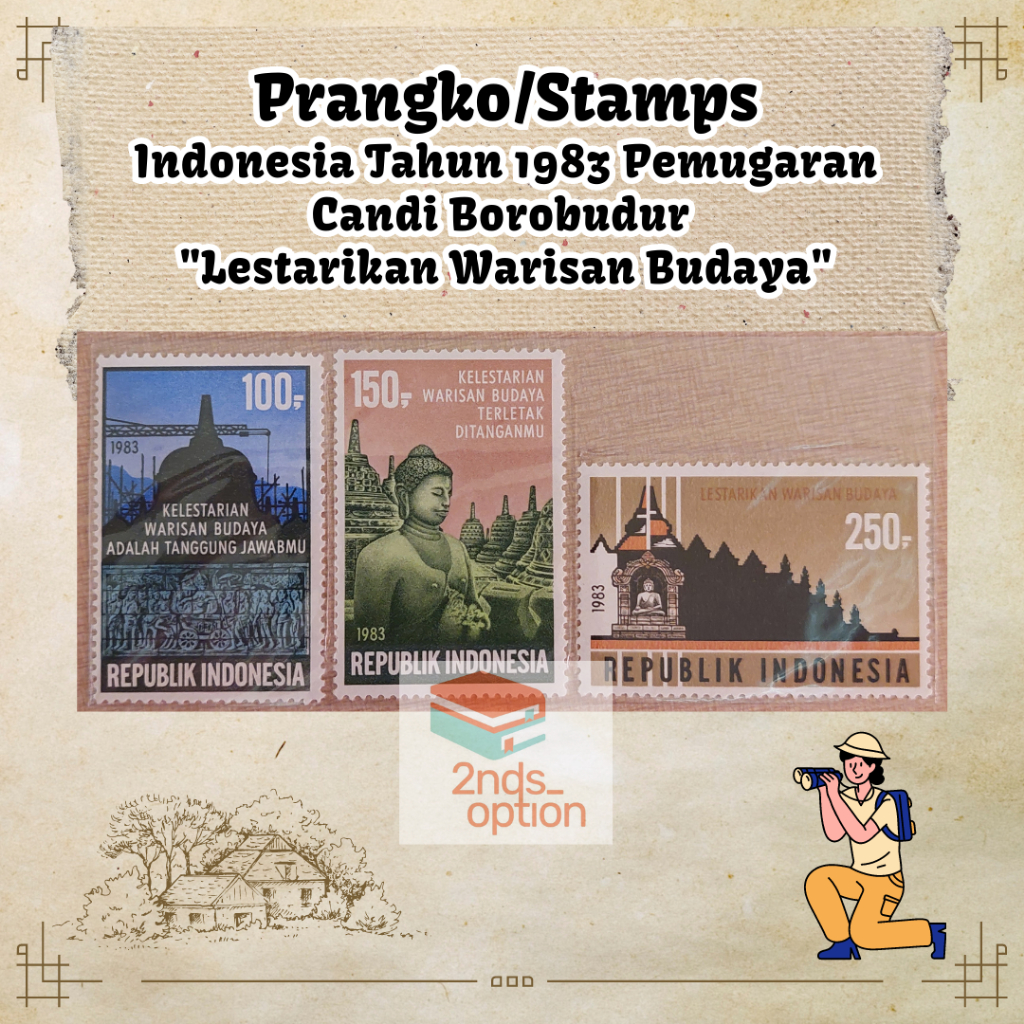 

Prangko/Stamps Indonesia Tahun 1983 Pemugaran Candi Borobudur "Lestarikan Warisan Budaya