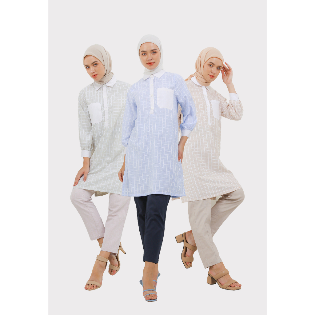 MFMW Safitri Tunik Motif Kotak
