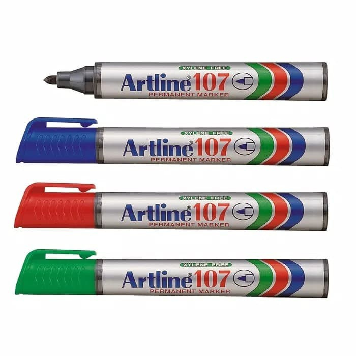 ARTLINE SPIDOL 107R PERMANEN HITAM BIRU MERAH