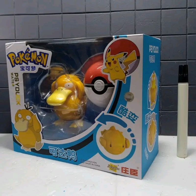 mainan action figurepokemon psyduck water
pokemon ball with animal