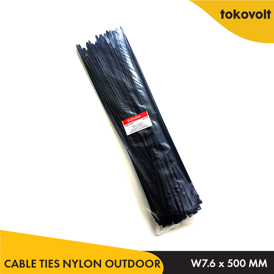Pandex Outdoor Cable Ties 7.6 x 500 mm / Kabel Ties Nylon Hitam